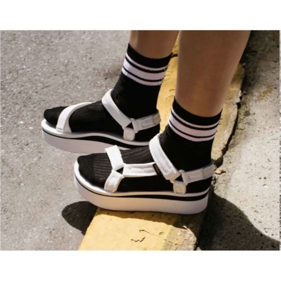 NWOT Teva Women's Mesh Flatform Velcro Platform Sandals in White Size 11 - Picture 14 of 16